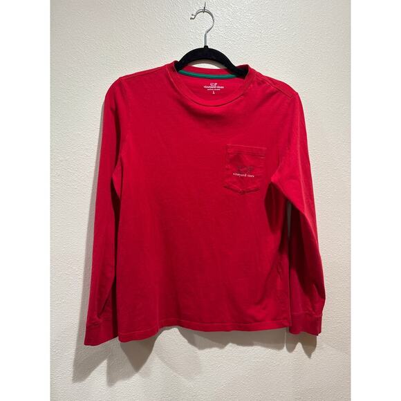 Boys red green vineyard vine shirt long sleeve size large - Picture 1 of 5